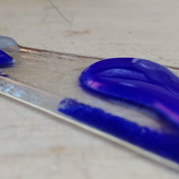 Handmade Fused Glass Blue/Grey Lava Lamp Suncatcher - Picture 6 of 8